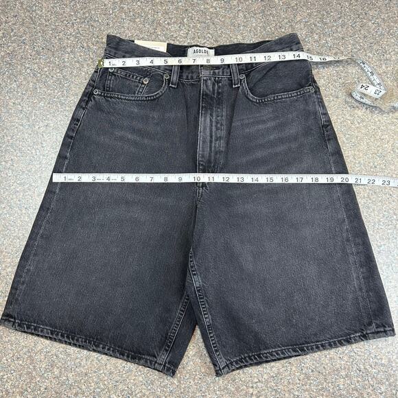 Agolde Lenox Culotte Wide Leg Shorts, Black, 28, NEW - Picture 5 of 6